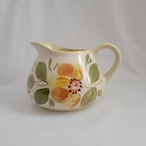 Vintage Secla Portugal Pottery Hand Painted Floral Pitcher P3315